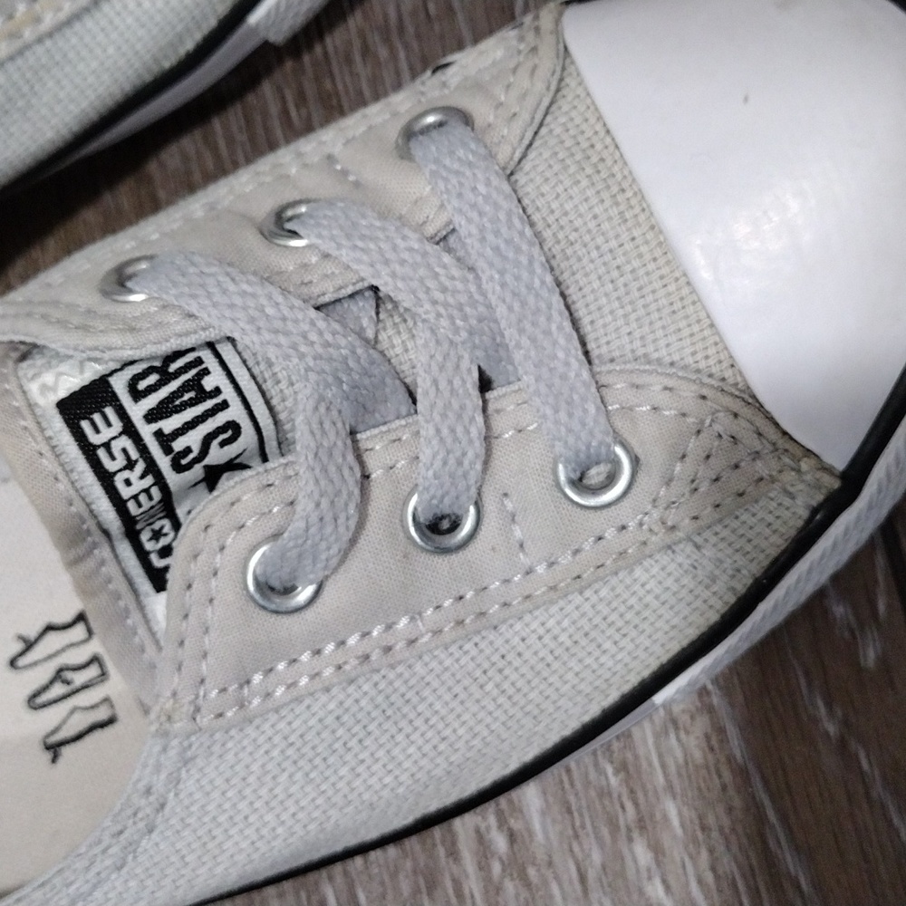 CONVERSE - Light Gray Canvas Sneakers - Picture 2 of 12